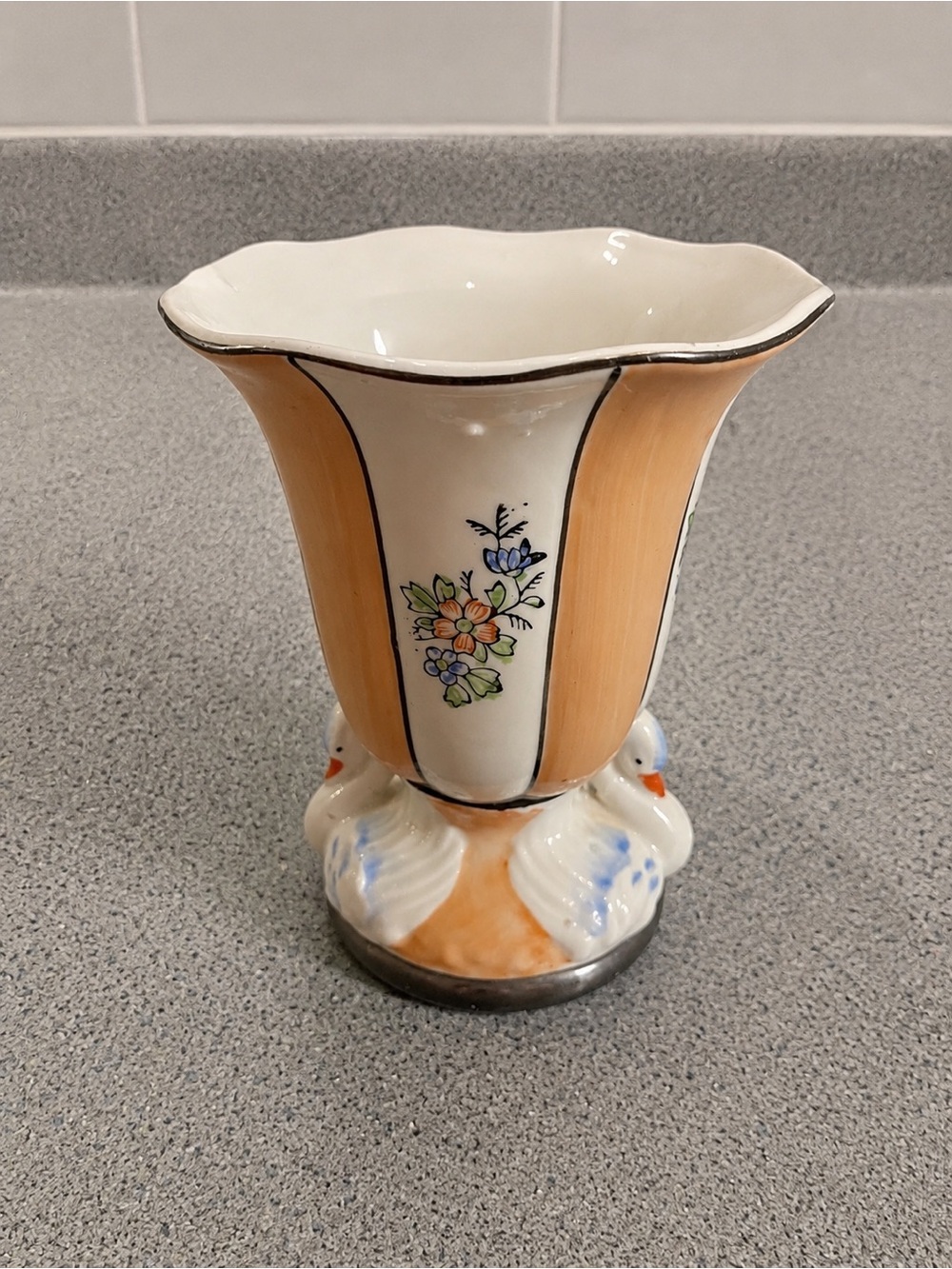 Vintage Trico Handpainted Swan Planter